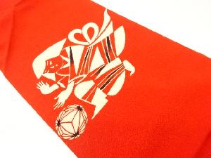 縮緬地童子・毬模様名古屋帯